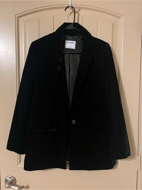 Old Navy Black Velvet Blazer Jacket